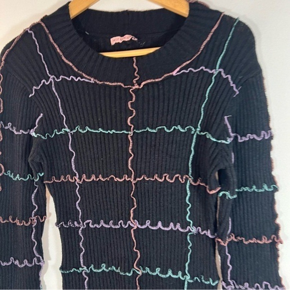 Black Stretchy Sweater Dress Size Large - Picture 3 of 13